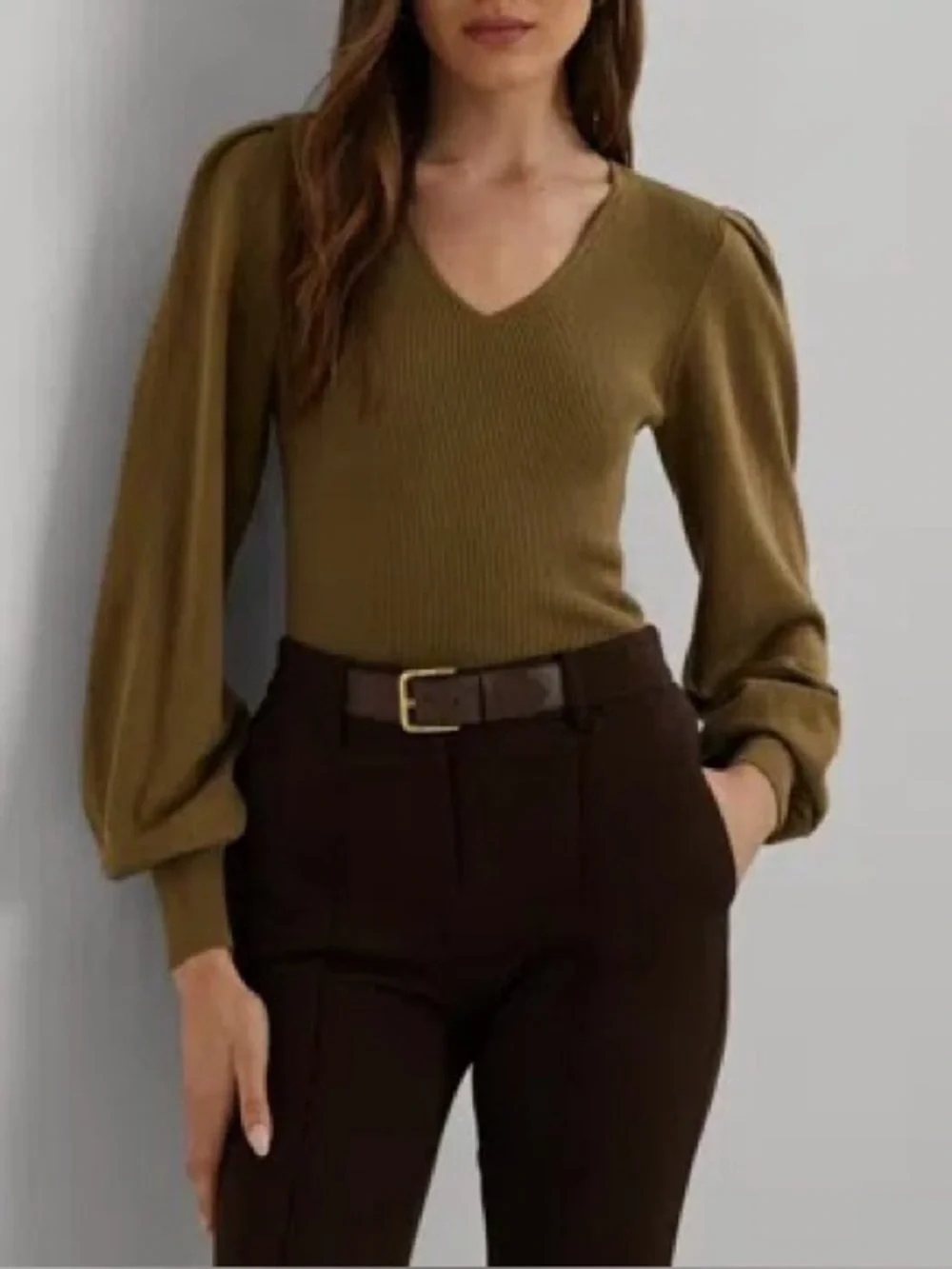 ✨Lauren Ralph Lauren Women's Blouson-sleeve Sweater Size XS
